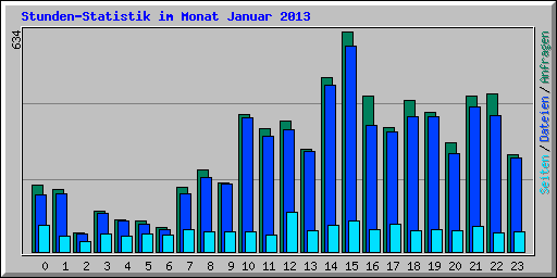 Stunden-Statistik im Monat Januar 2013